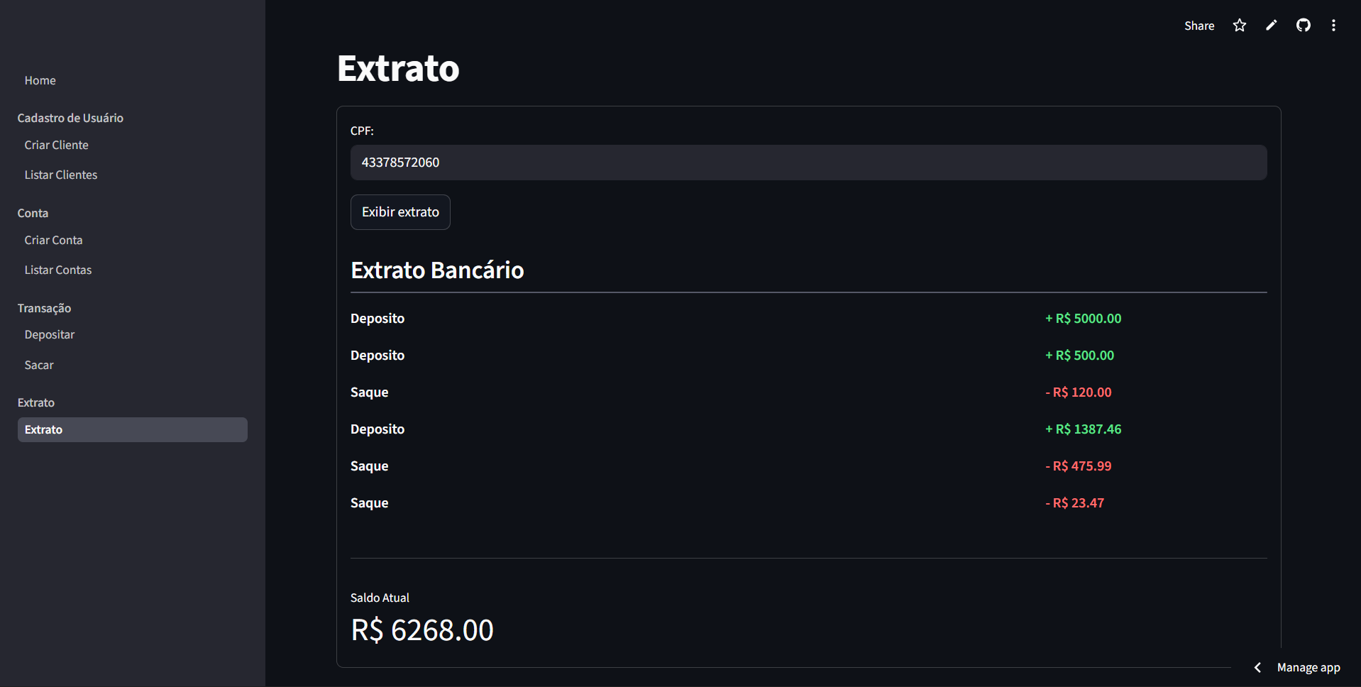 Sistema Bancário - Desafio Luizalabs